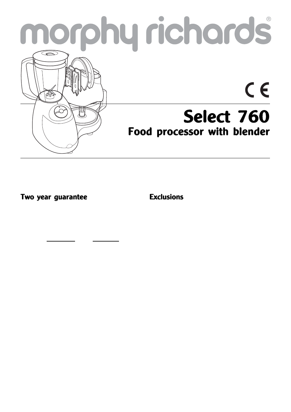 Morphy Richards 760 User Manual | 12 pages