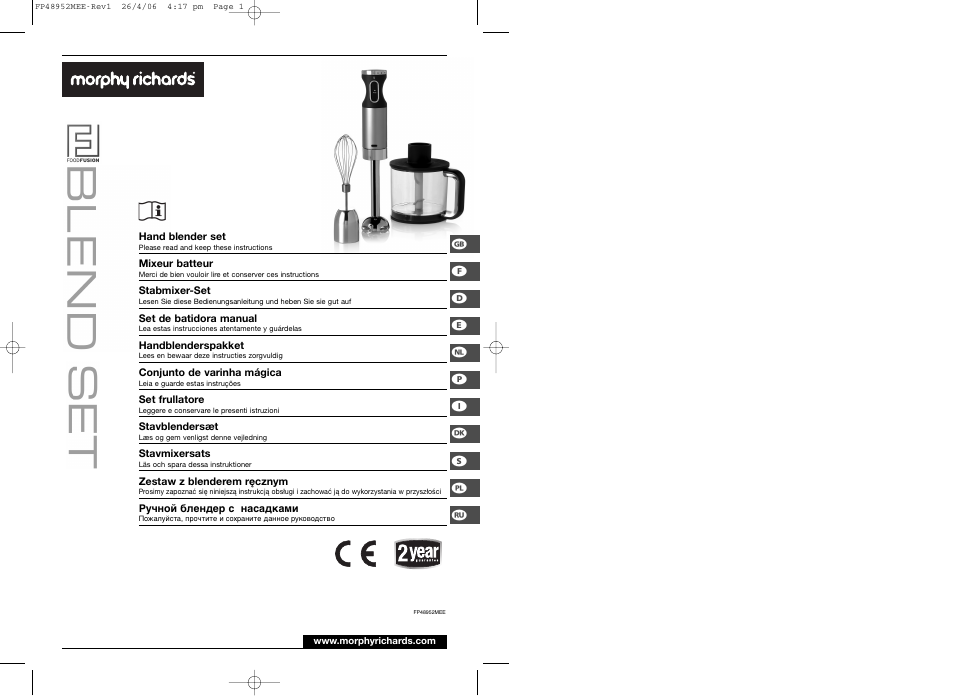 Morphy Richards FP48952MEE User Manual | 41 pages