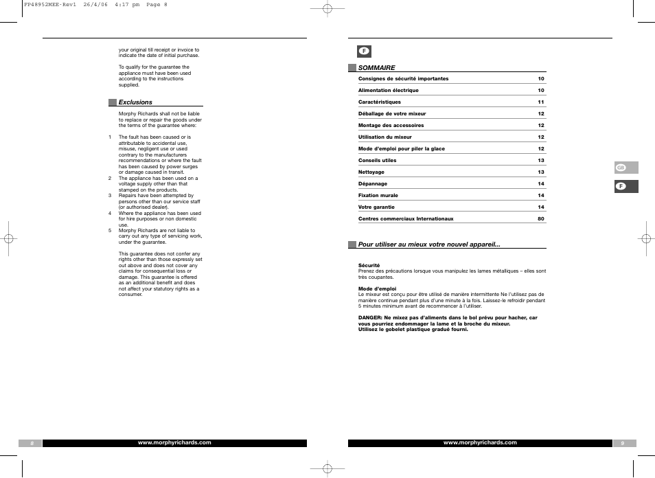 Morphy Richards FP48952MEE User Manual | Page 5 / 41