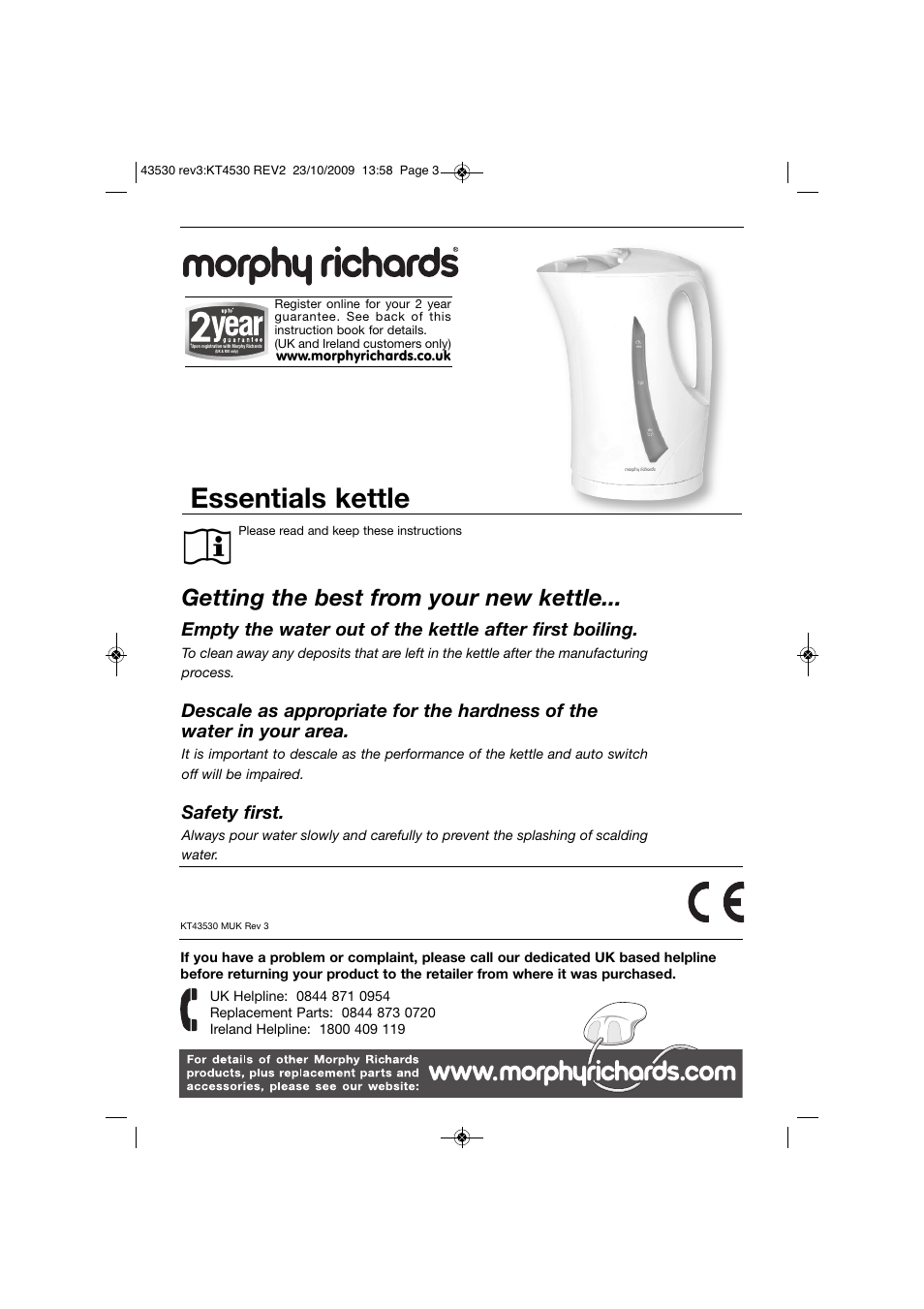 Morphy Richards KT43530 User Manual | 6 pages