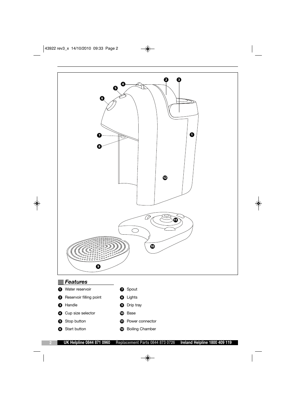 Features | Morphy Richards MENO ONE CUP KT43922 User Manual | Page 2 / 8