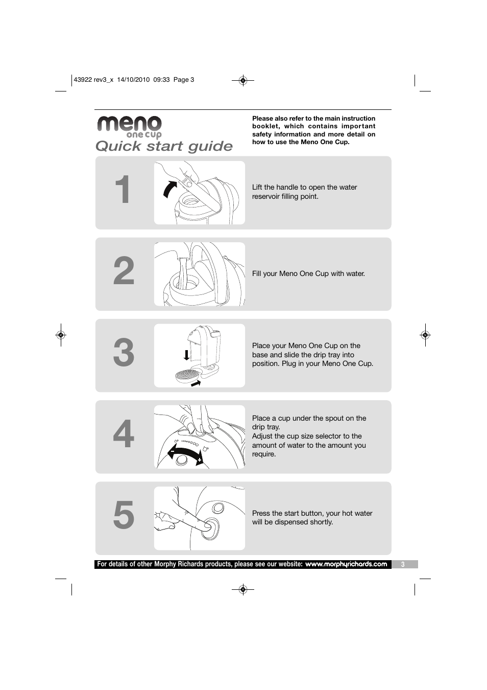 Morphy Richards MENO ONE CUP KT43922 User Manual | Page 3 / 8