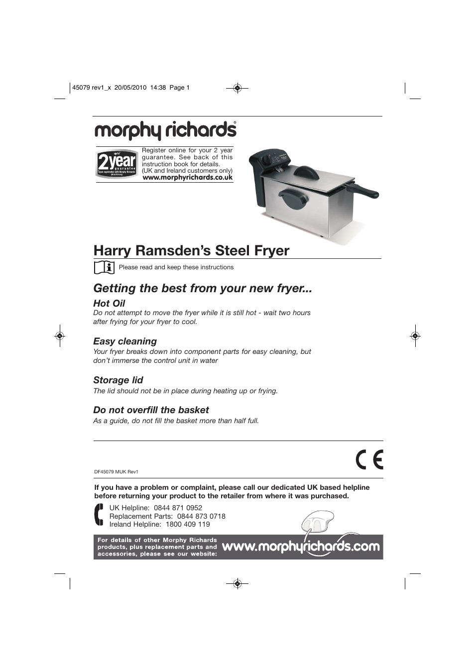 Morphy Richards DF45079 User Manual | 8 pages