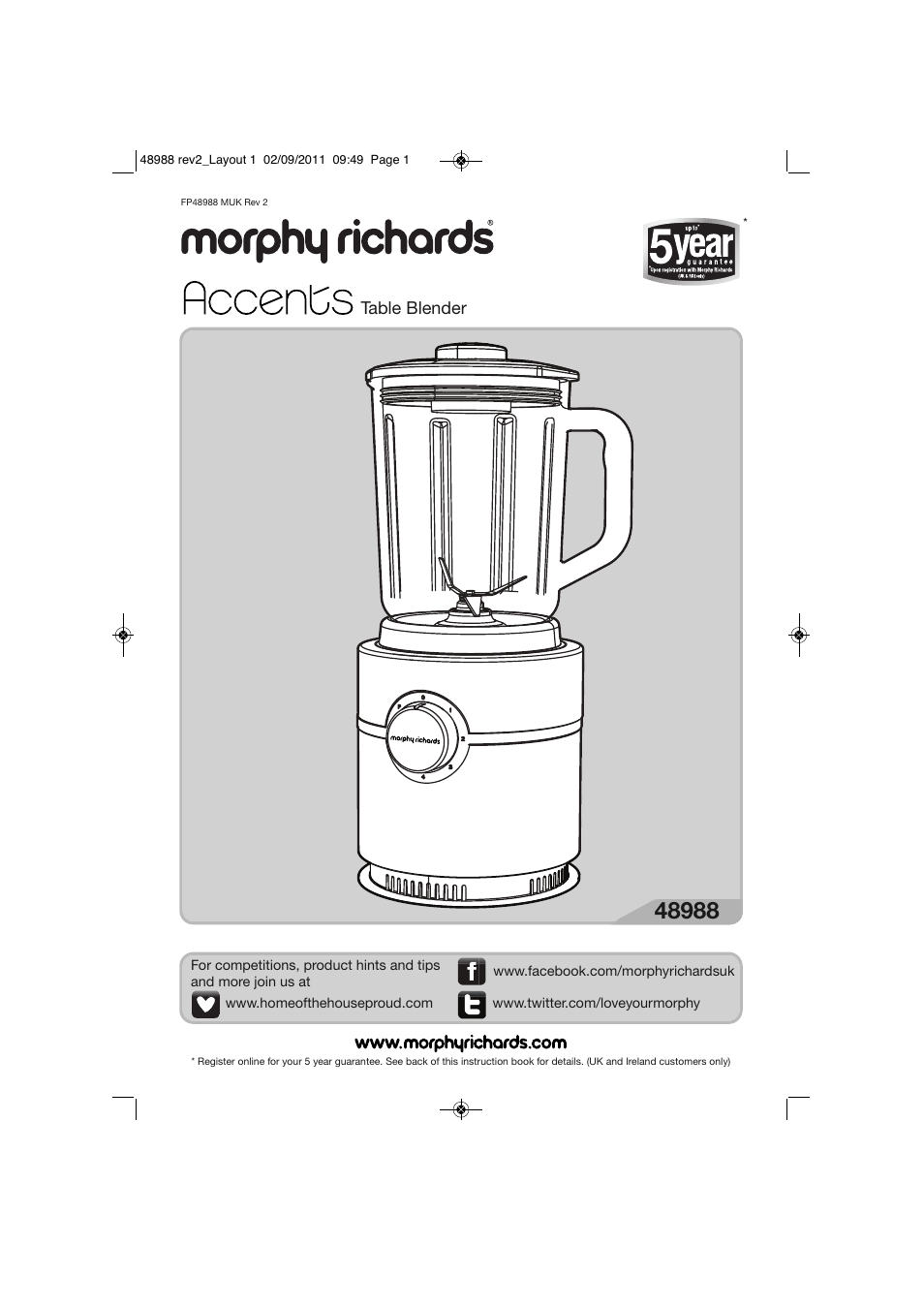 Morphy Richards FP48988 User Manual | 8 pages