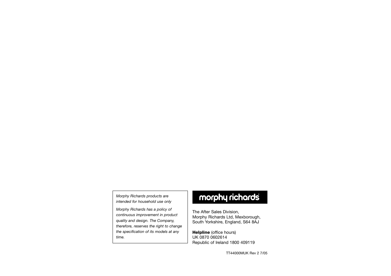 Morphy Richards pmn User Manual | Page 5 / 5