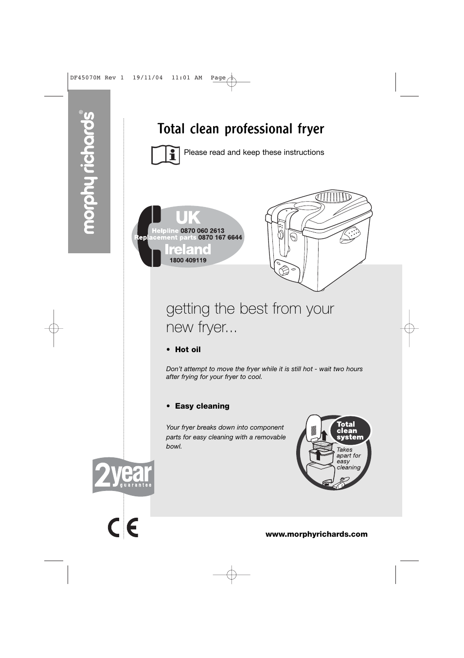 Morphy Richards DF45070M User Manual | 10 pages
