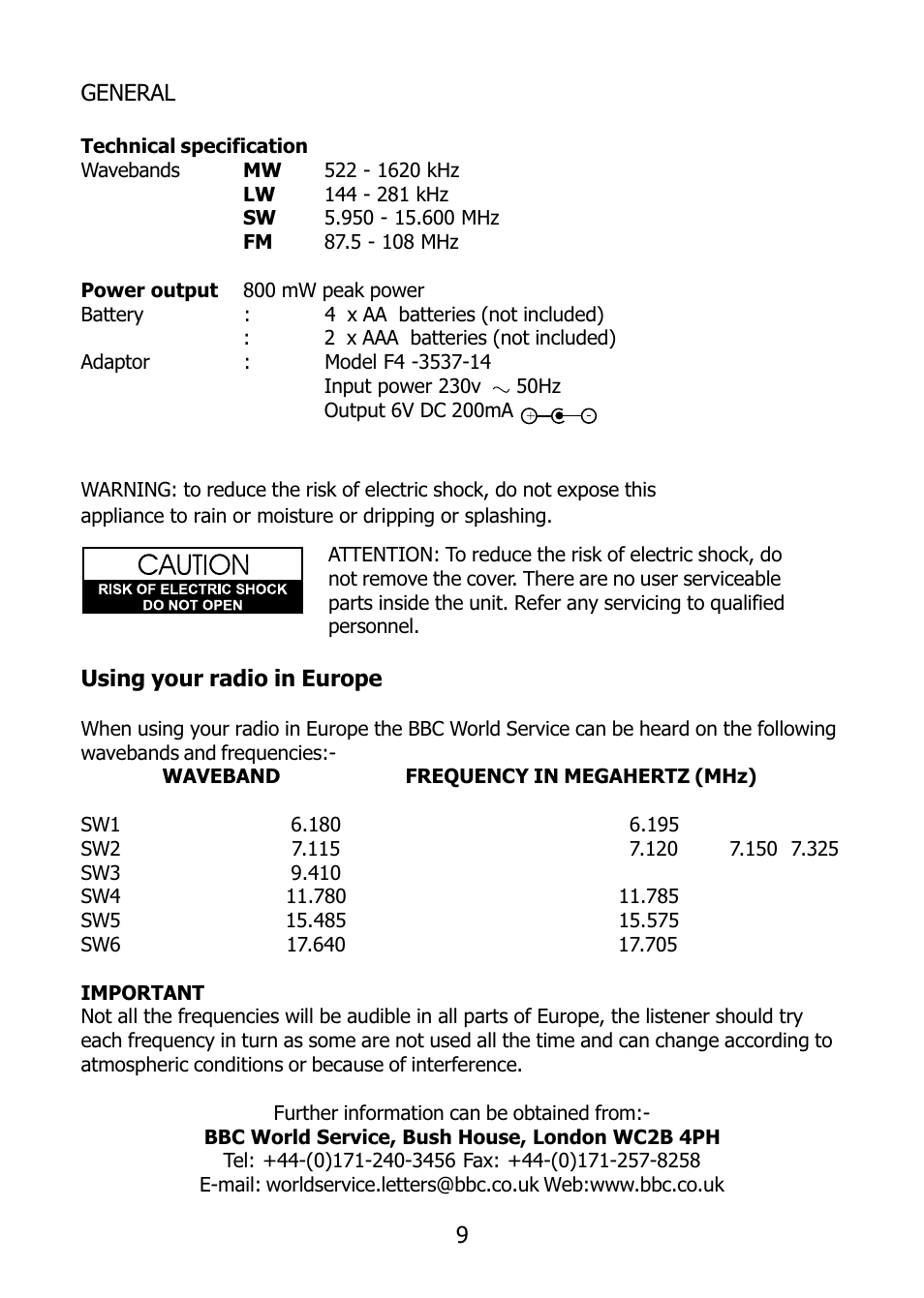 Warning labels | Morphy Richards 27004 User Manual | Page 10 / 12