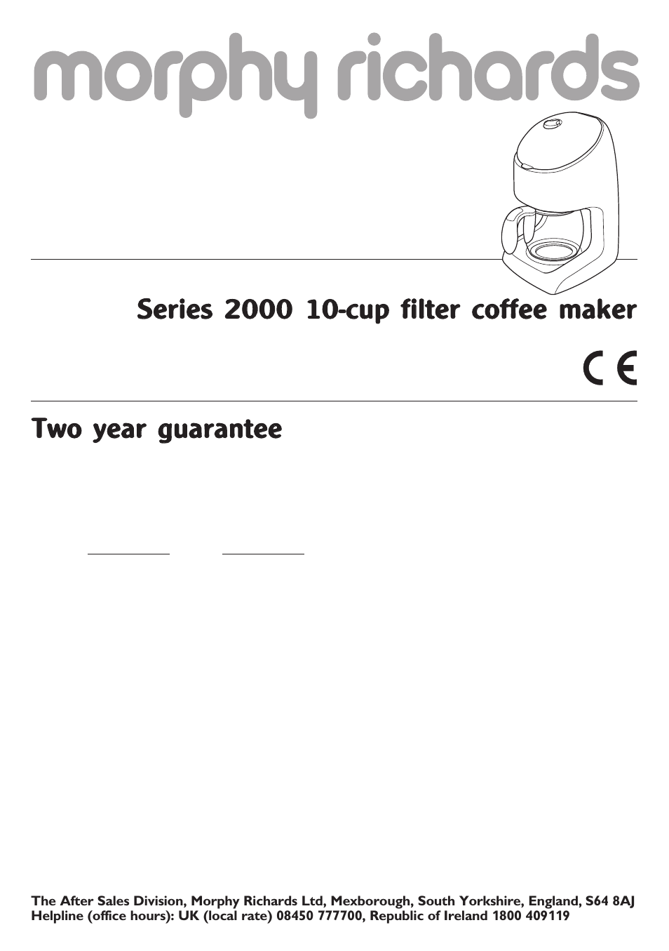 Morphy Richards Series 2000 User Manual | 6 pages