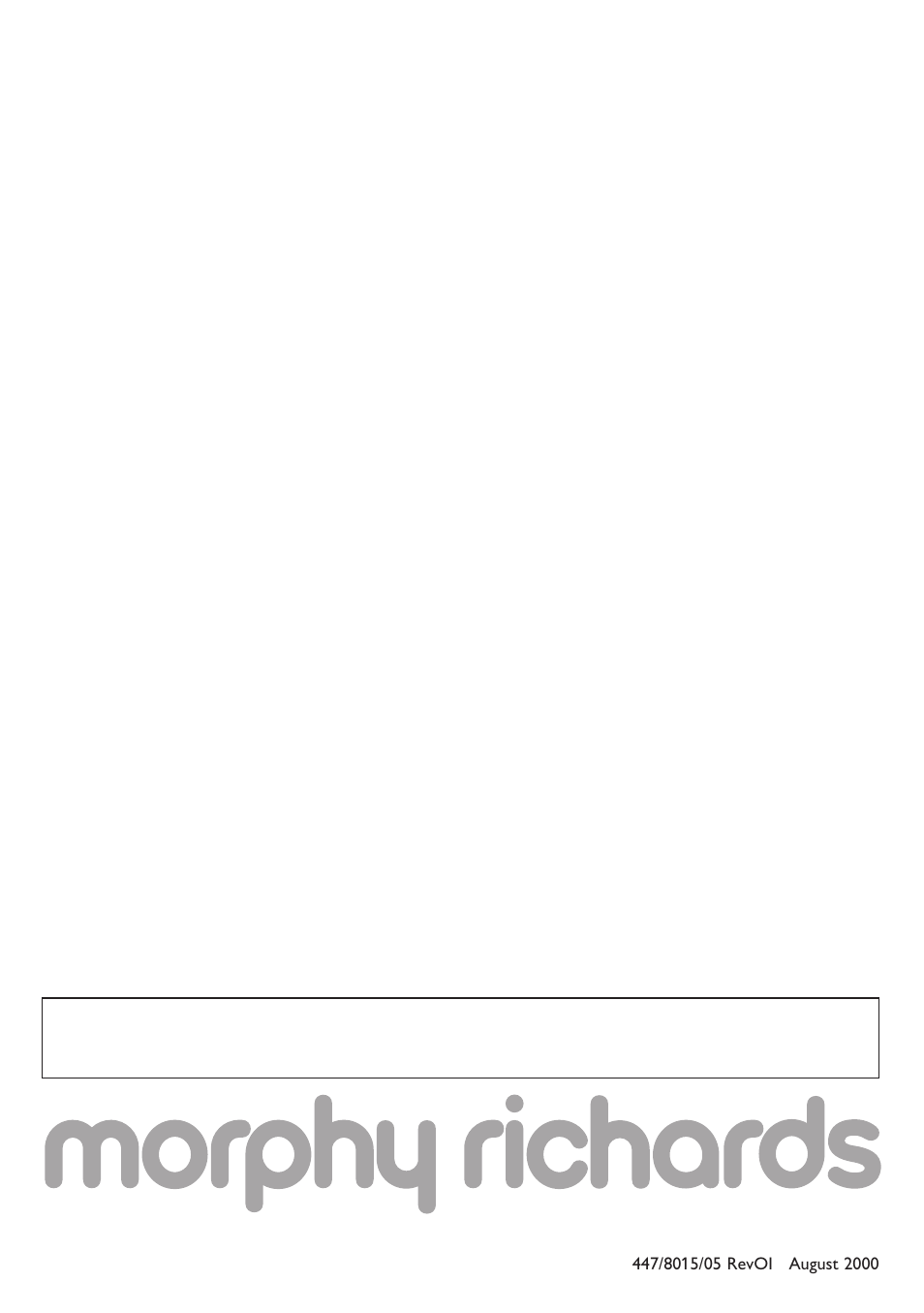 Morphy Richards Series 2000 User Manual | Page 6 / 6