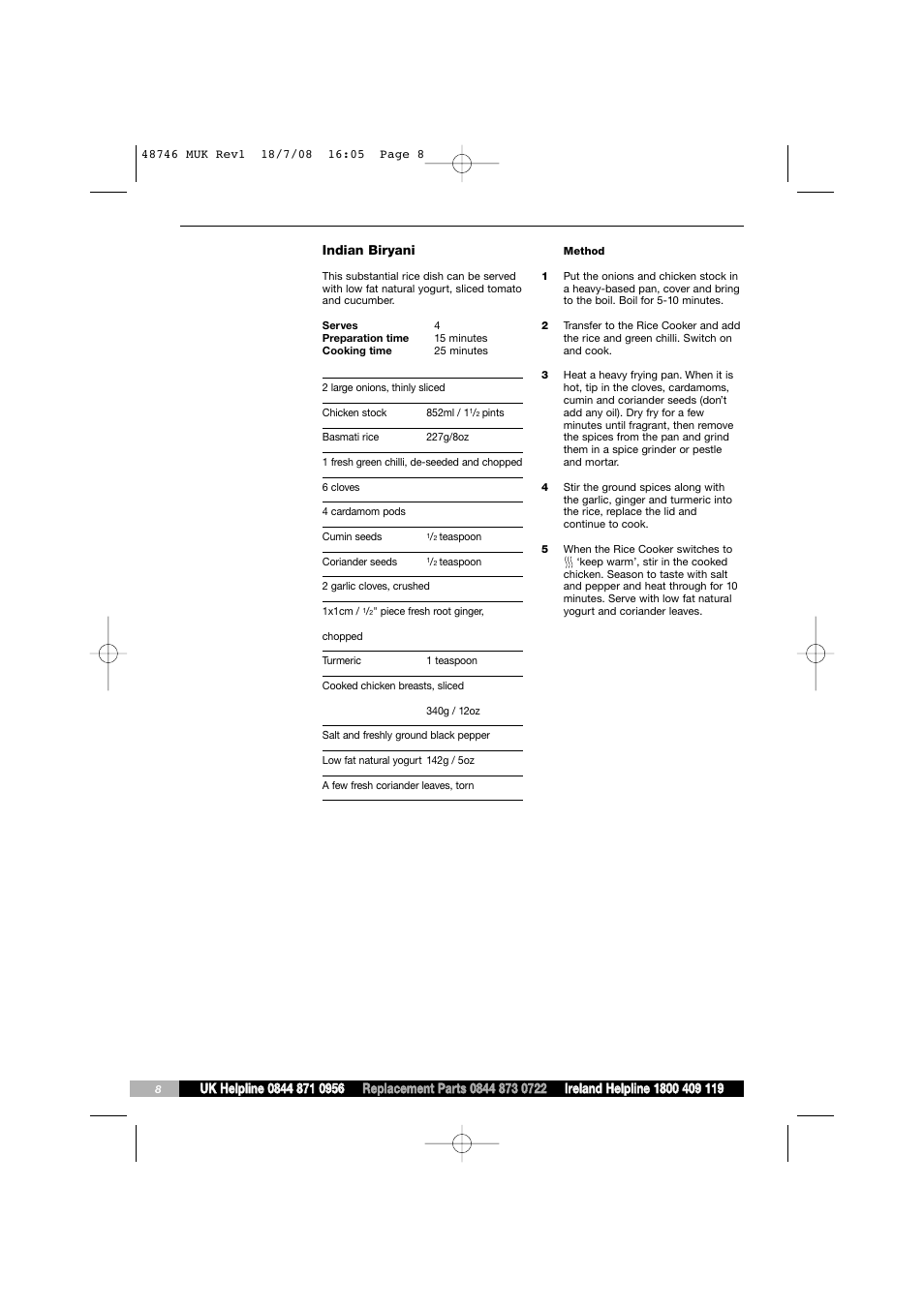 Morphy Richards 48746 User Manual | Page 8 / 10