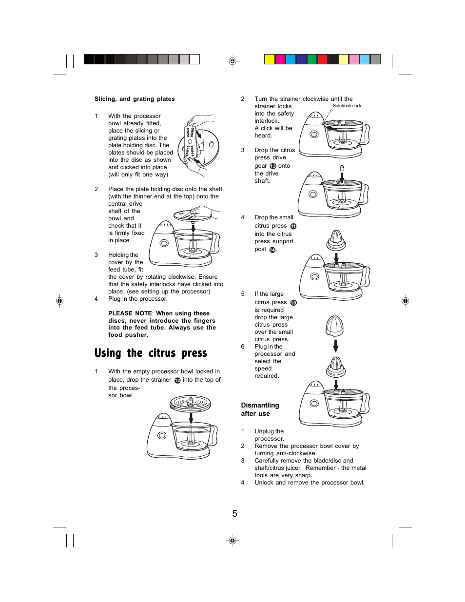 Using the citrus press | Morphy Richards Compact Food Processor User Manual | Page 5 / 8