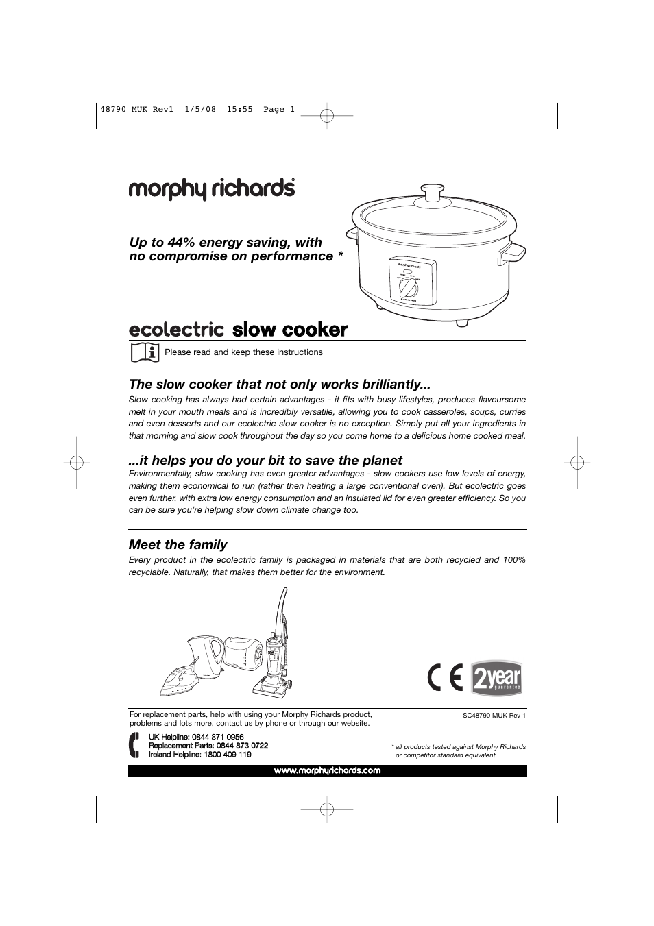 Morphy Richards 48790 User Manual | 20 pages