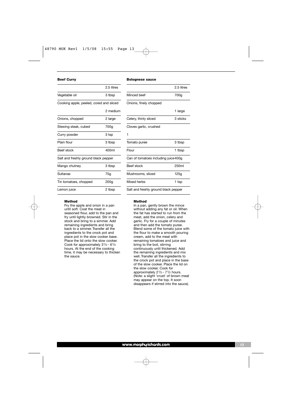 Morphy Richards 48790 User Manual | Page 13 / 20