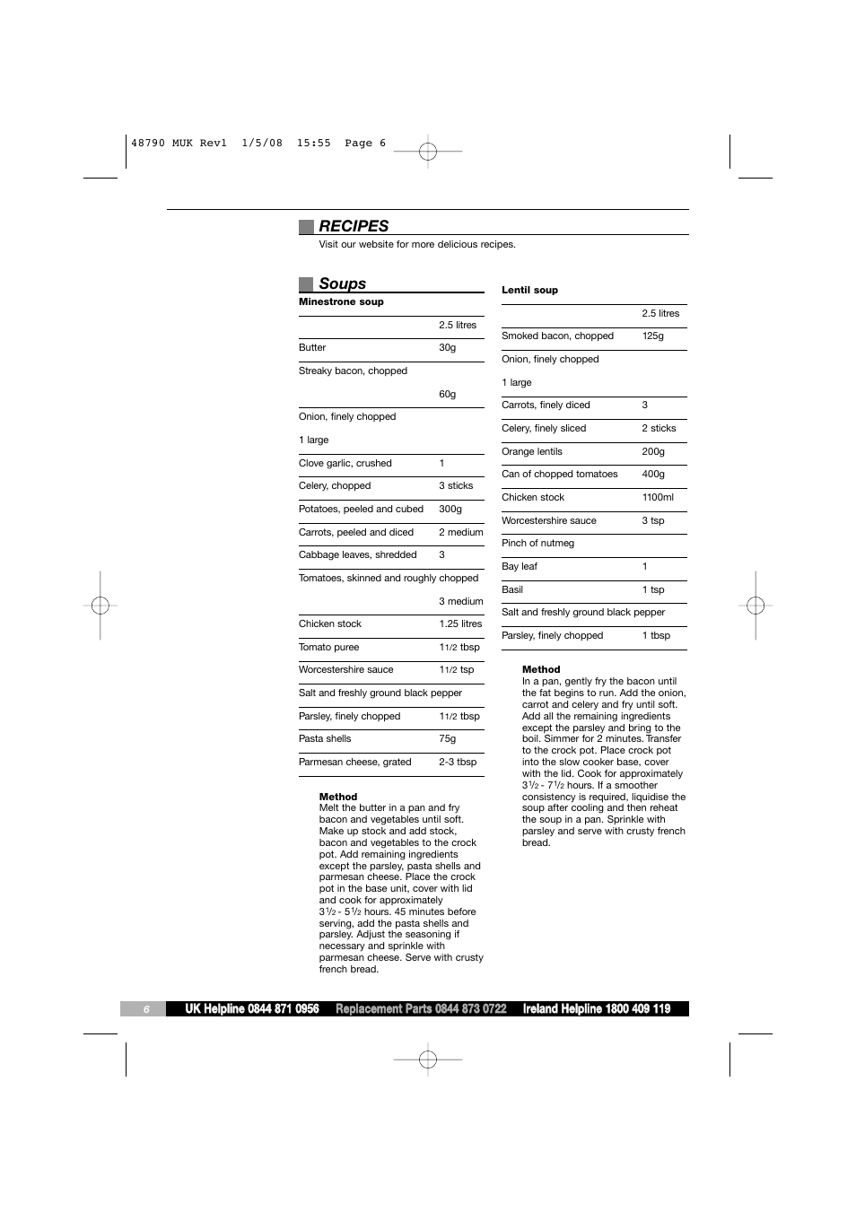 Soups, Recipes | Morphy Richards 48790 User Manual | Page 6 / 20