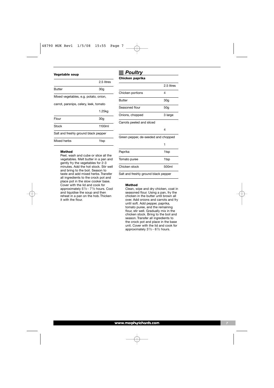 Poultry | Morphy Richards 48790 User Manual | Page 7 / 20