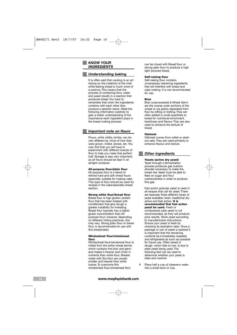 Morphy Richards BM48271 User Manual | Page 14 / 40