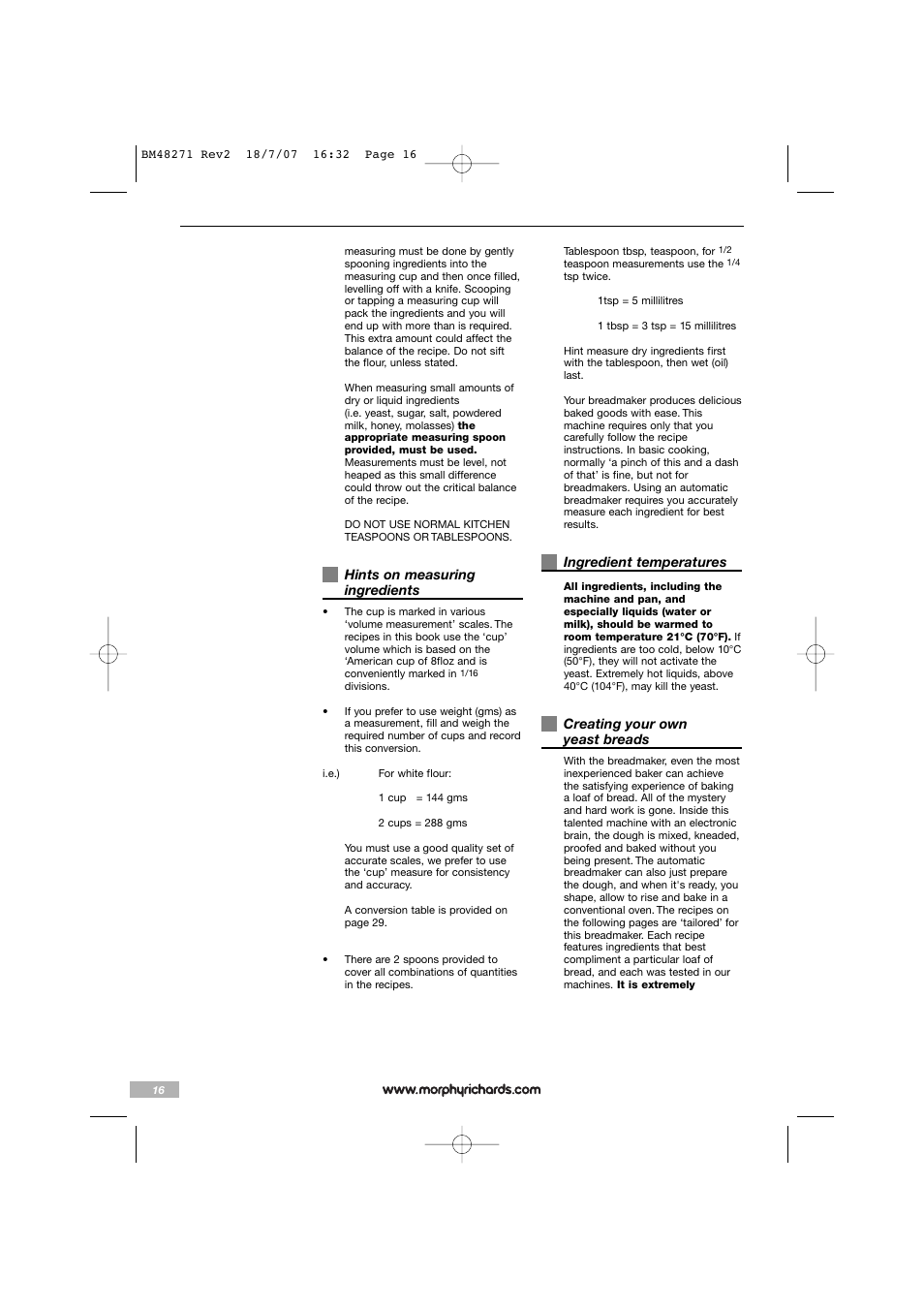 Morphy Richards BM48271 User Manual | Page 16 / 40