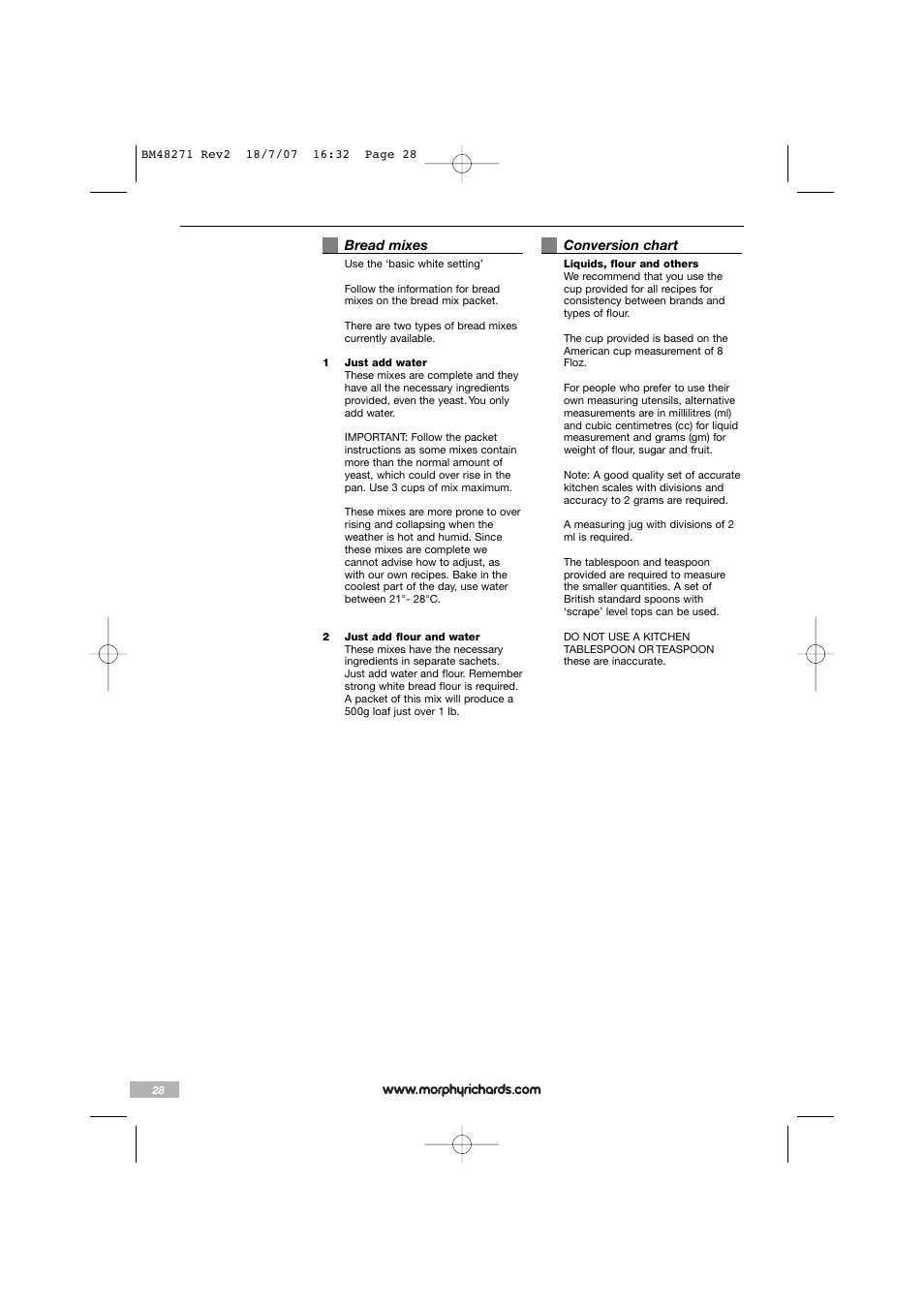 Morphy Richards BM48271 User Manual | Page 28 / 40