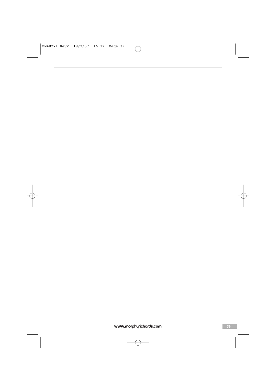 Morphy Richards BM48271 User Manual | Page 39 / 40