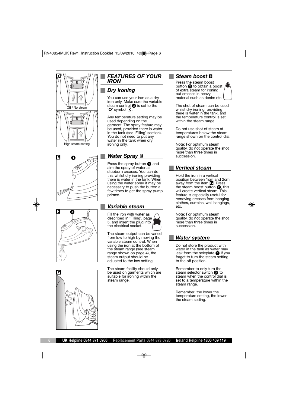 Morphy Richards COMFIGRIP RN40854 User Manual | Page 6 / 8