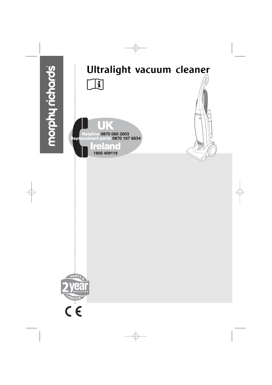 Morphy Richards Ultralight vacuum cleaner User Manual | 8 pages