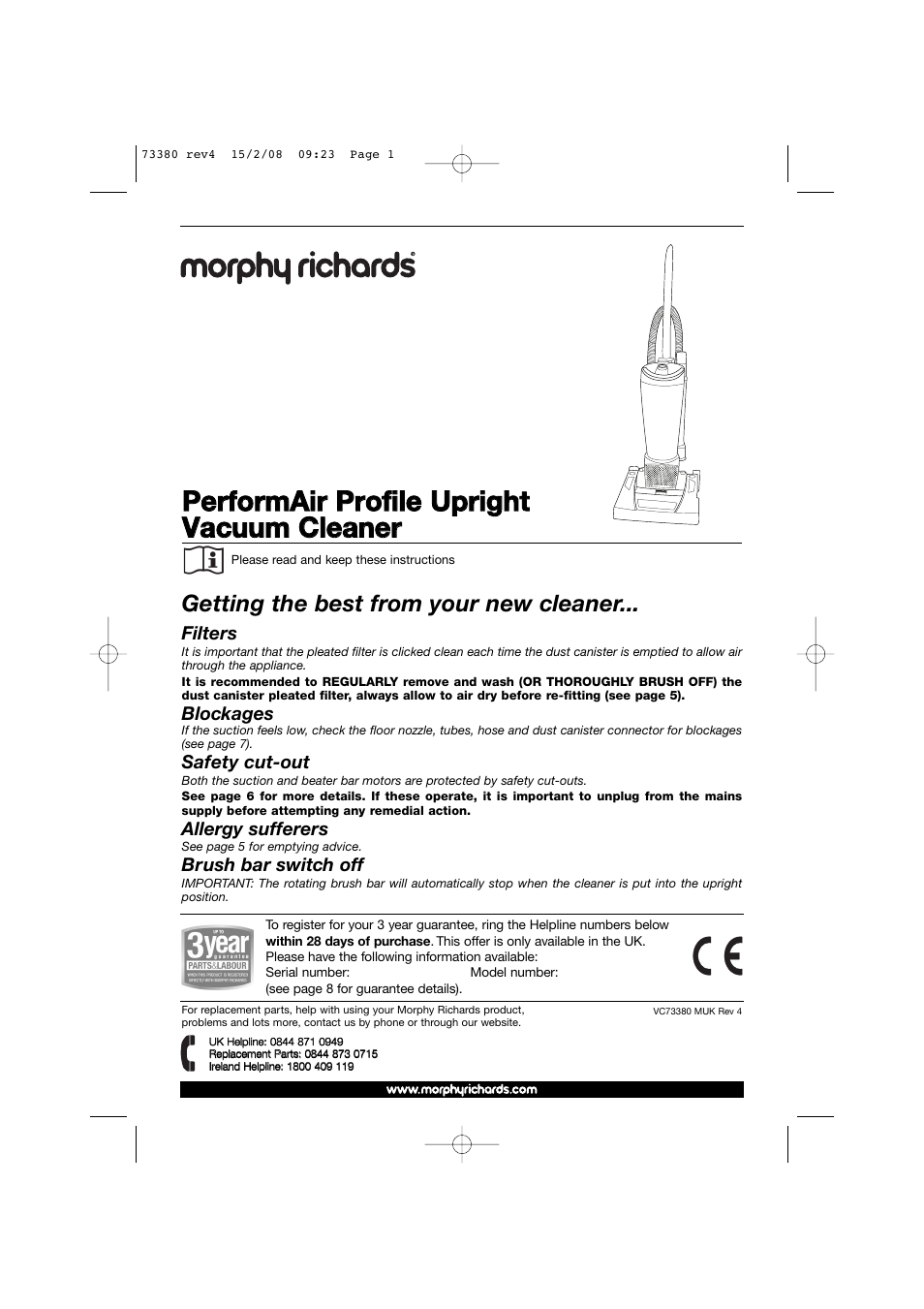 Morphy Richards 73380 User Manual | 8 pages