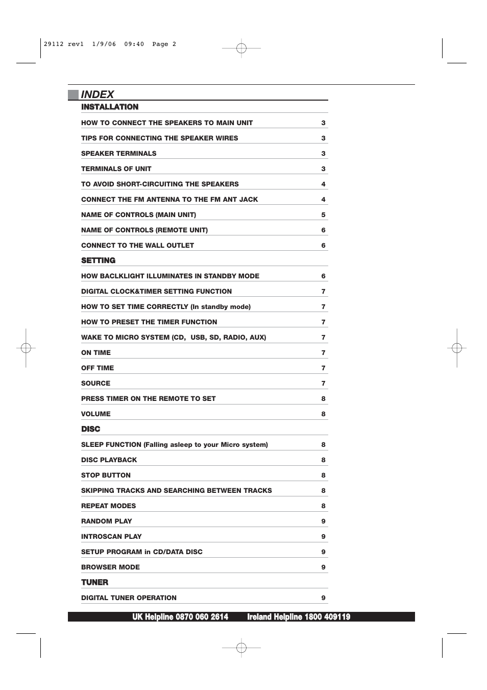 Index | Morphy Richards AD29112 User Manual | Page 2 / 20