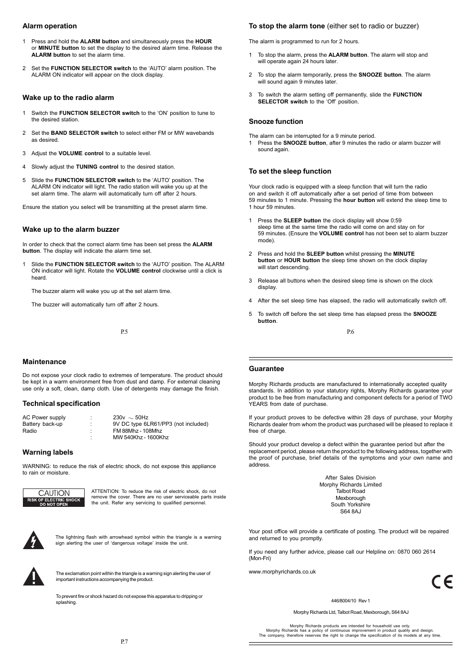 Morphy Richards 28037 User Manual | Page 2 / 2