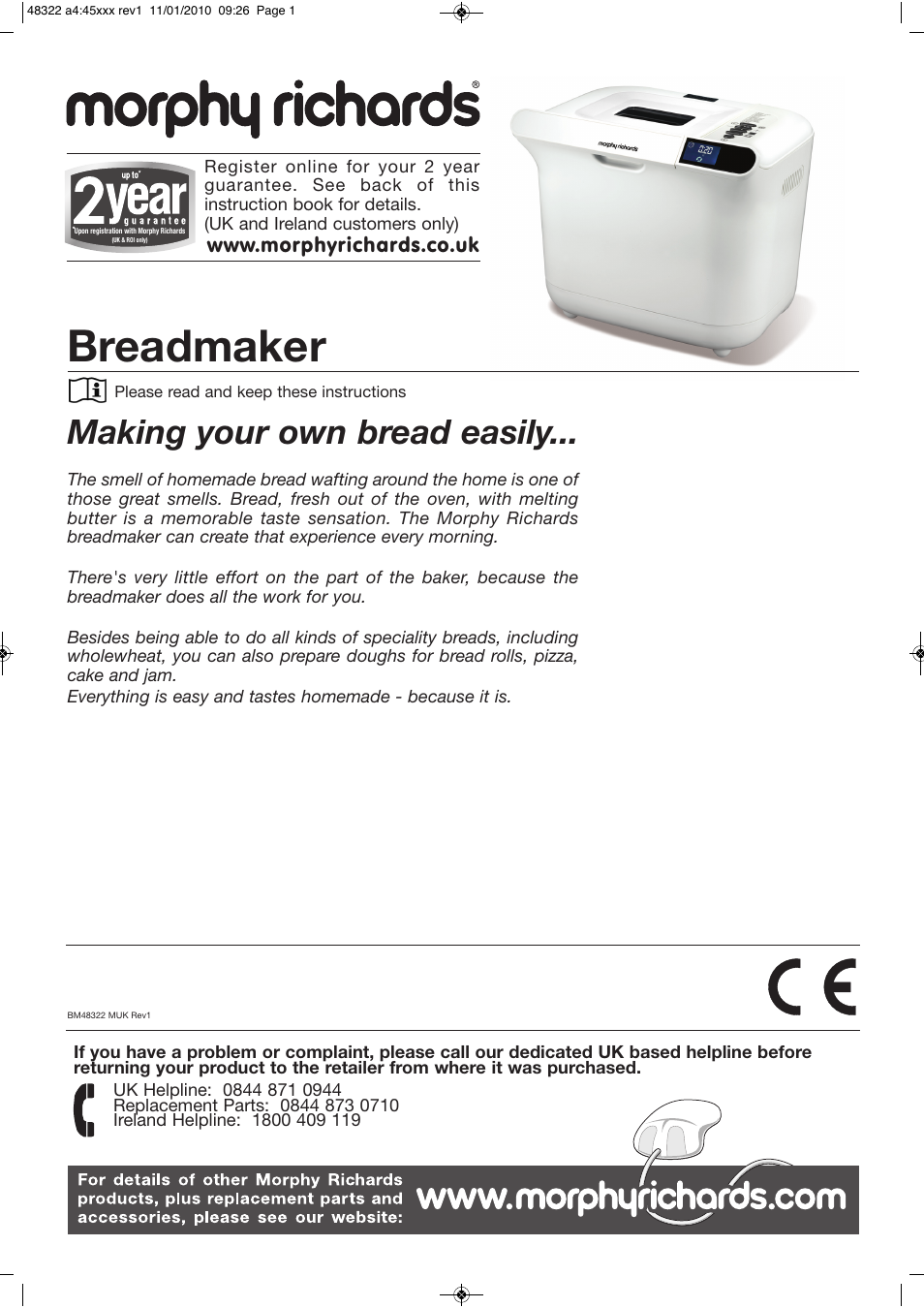 Morphy Richards BM48322 User Manual | 28 pages