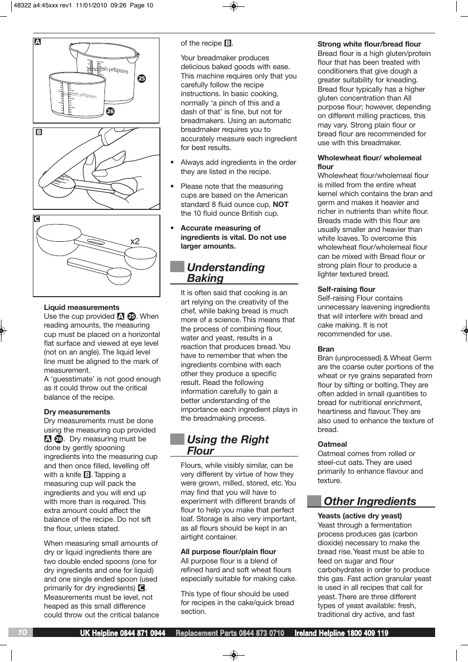 Understanding baking, Using the right flour, Other ingredients | Morphy Richards BM48322 User Manual | Page 10 / 28