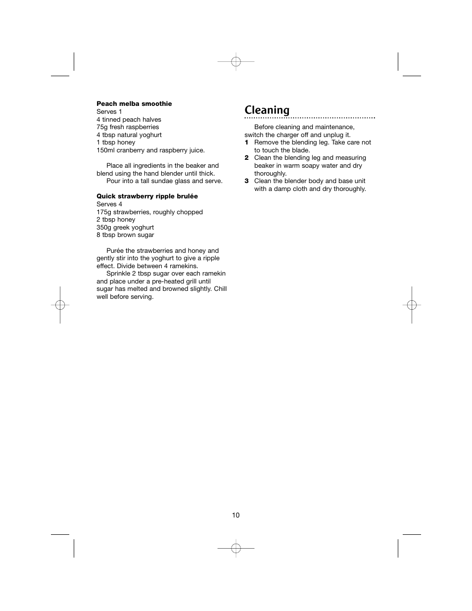 Cleaning | Morphy Richards Cordless hand blender User Manual | Page 10 / 12
