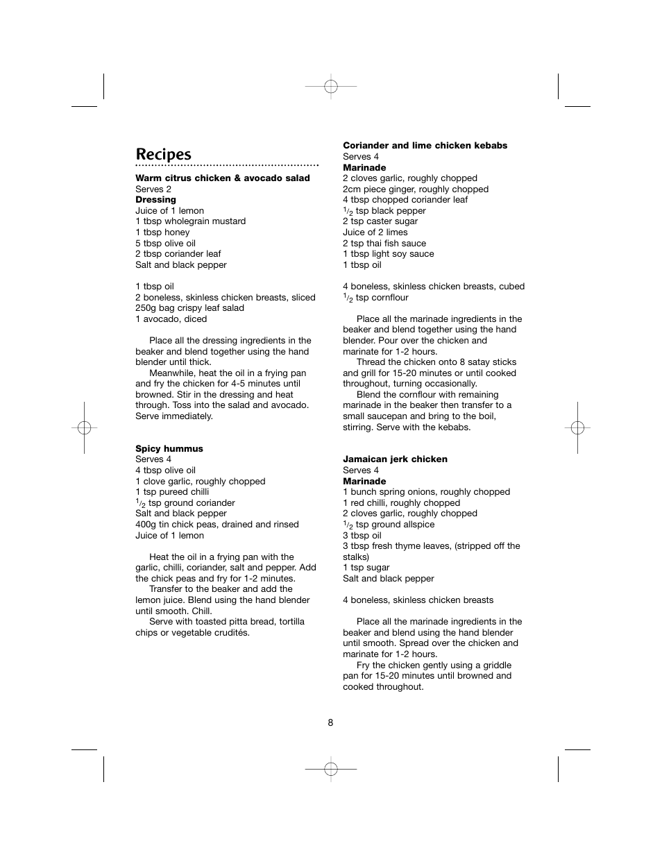 Recipes | Morphy Richards Cordless hand blender User Manual | Page 8 / 12