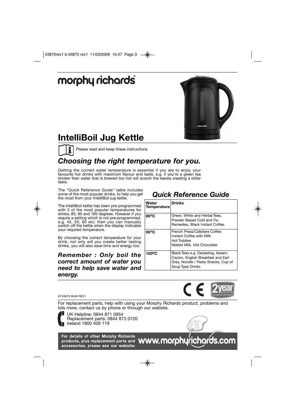 Morphy Richards INTELLIBOIL KT43870 User Manual | 6 pages