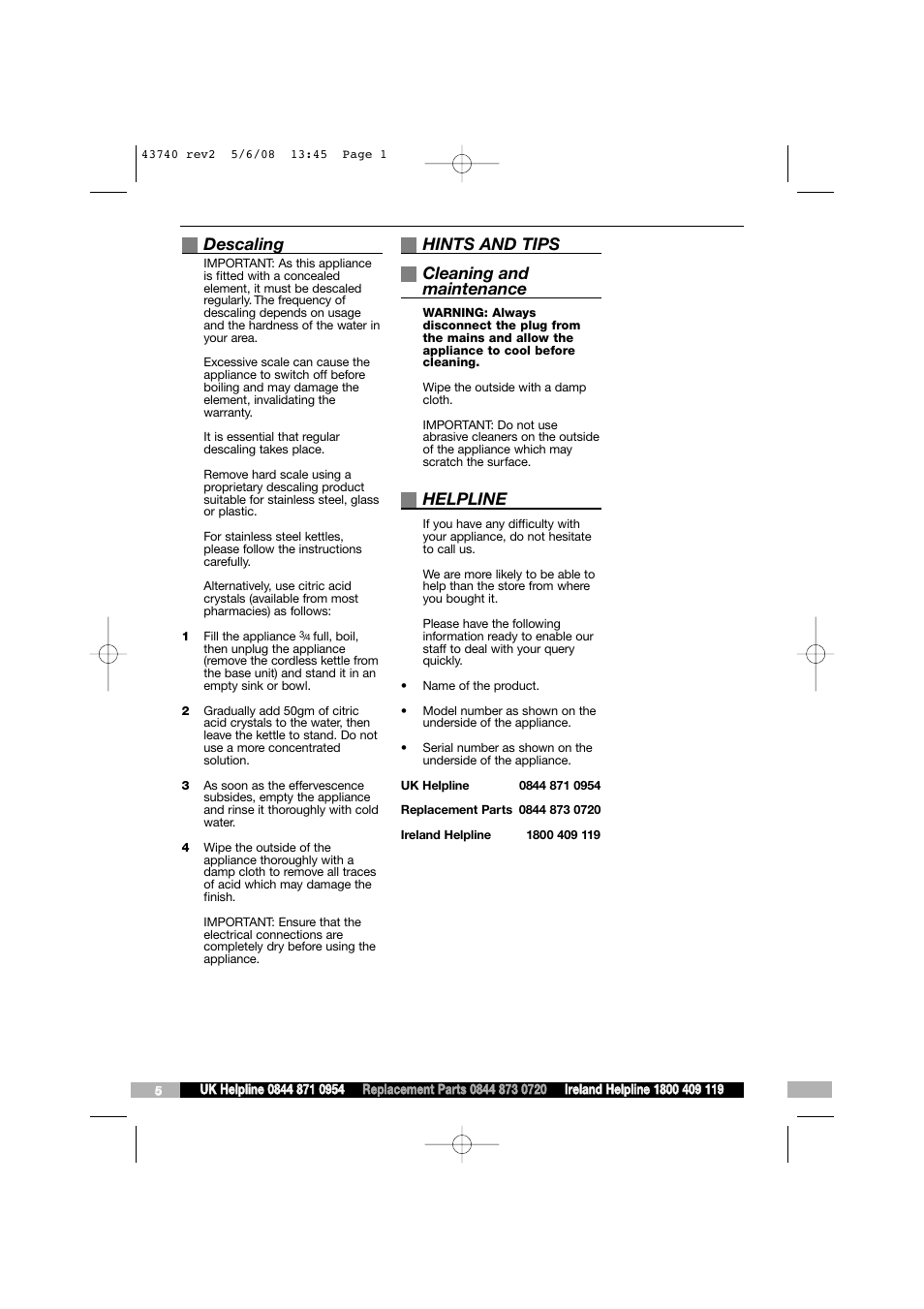 Morphy Richards KT43740 User Manual | 6 pages