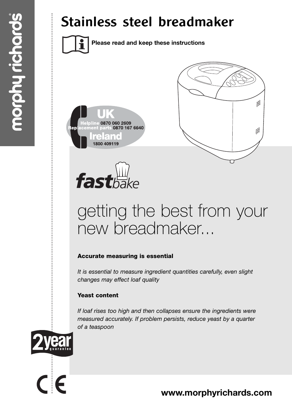 Morphy Richards 4Stainless steel breadmaker User Manual | 26 pages