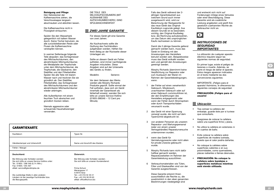 Morphy Richards Cappuccino Espresso coffee maker User Manual | Page 13 / 45