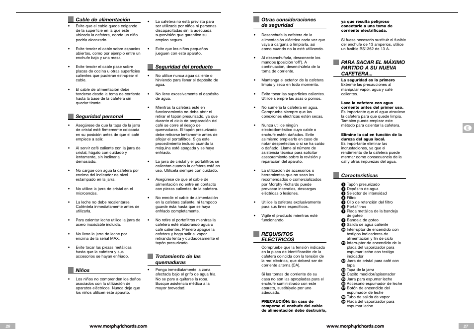 Morphy Richards Cappuccino Espresso coffee maker User Manual | Page 14 / 45