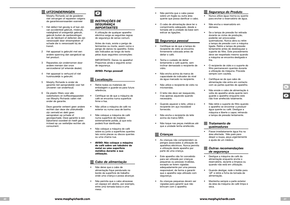 Morphy Richards Cappuccino Espresso coffee maker User Manual | Page 21 / 45