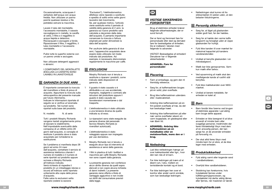 Qi q | Morphy Richards Cappuccino Espresso coffee maker User Manual | Page 28 / 45