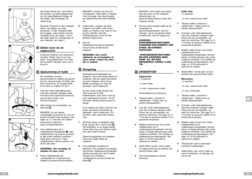 Morphy Richards Cappuccino Espresso coffee maker User Manual | Page 30 / 45