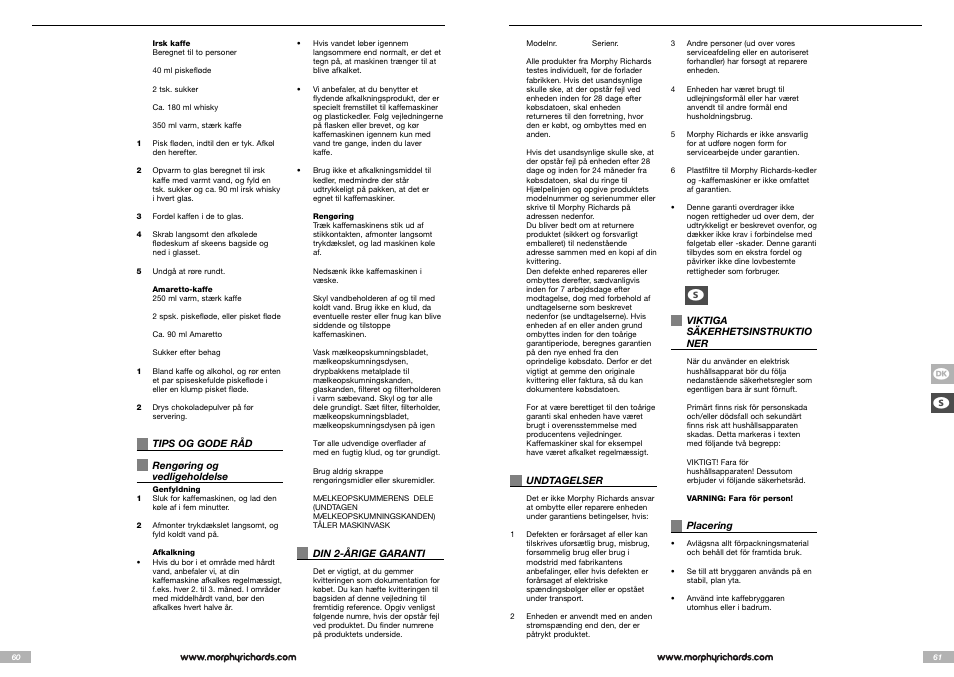 Sq s | Morphy Richards Cappuccino Espresso coffee maker User Manual | Page 31 / 45