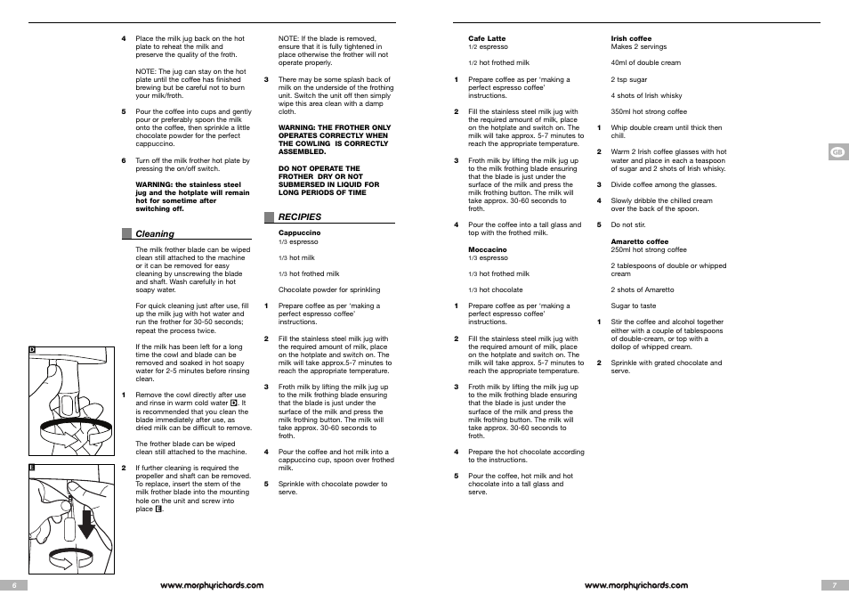 Morphy Richards Cappuccino Espresso coffee maker User Manual | Page 4 / 45