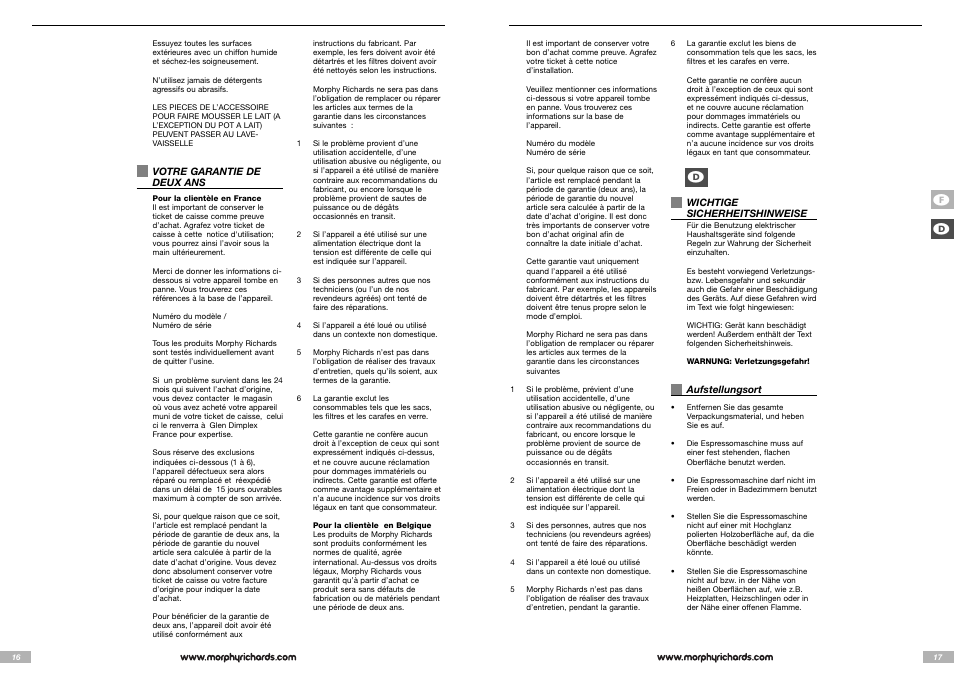 Df d | Morphy Richards Cappuccino Espresso coffee maker User Manual | Page 9 / 45