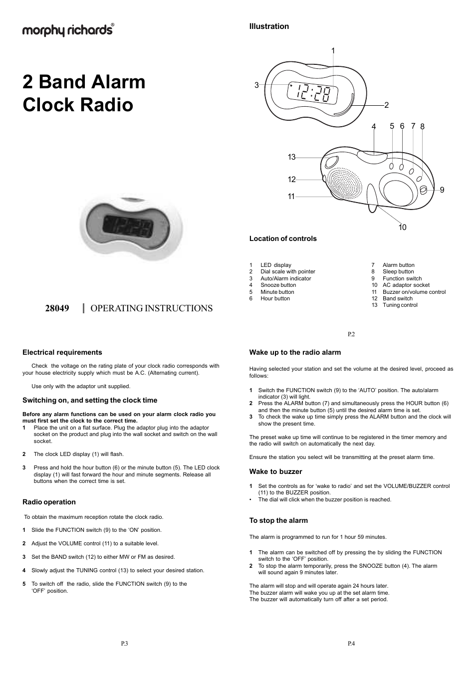 Morphy Richards 28049 User Manual | 2 pages