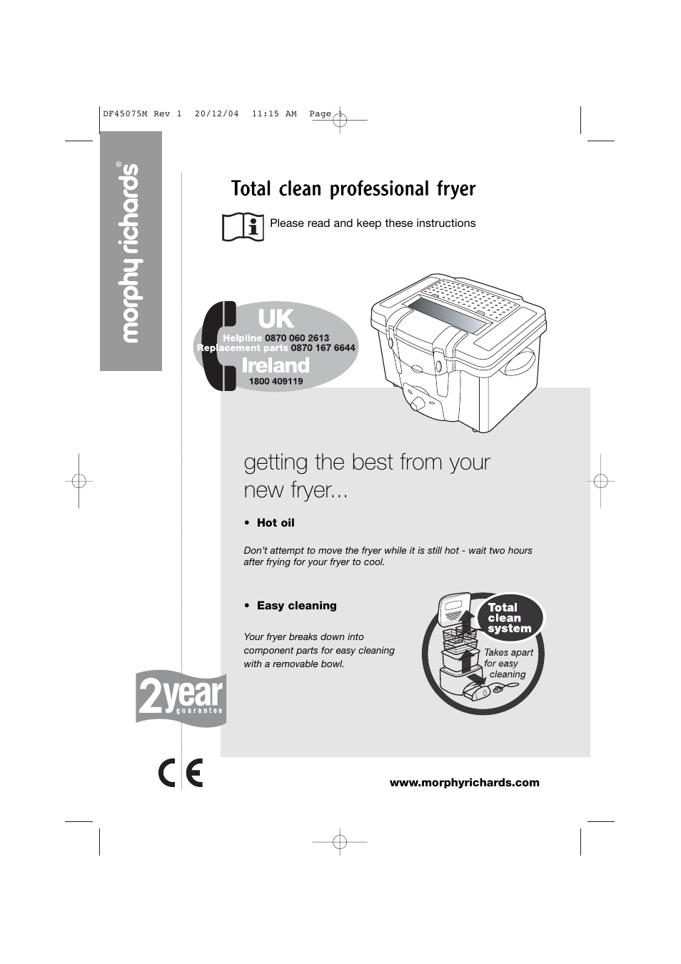 Morphy Richards DF45075M User Manual | 10 pages