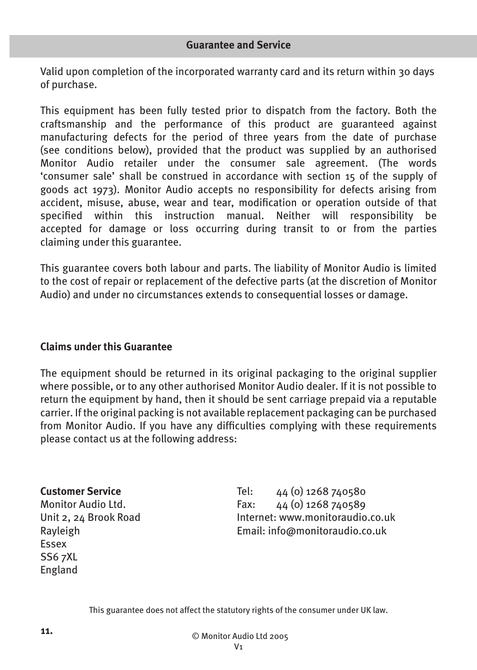 Monitor Audio GS60 User Manual | Page 13 / 16