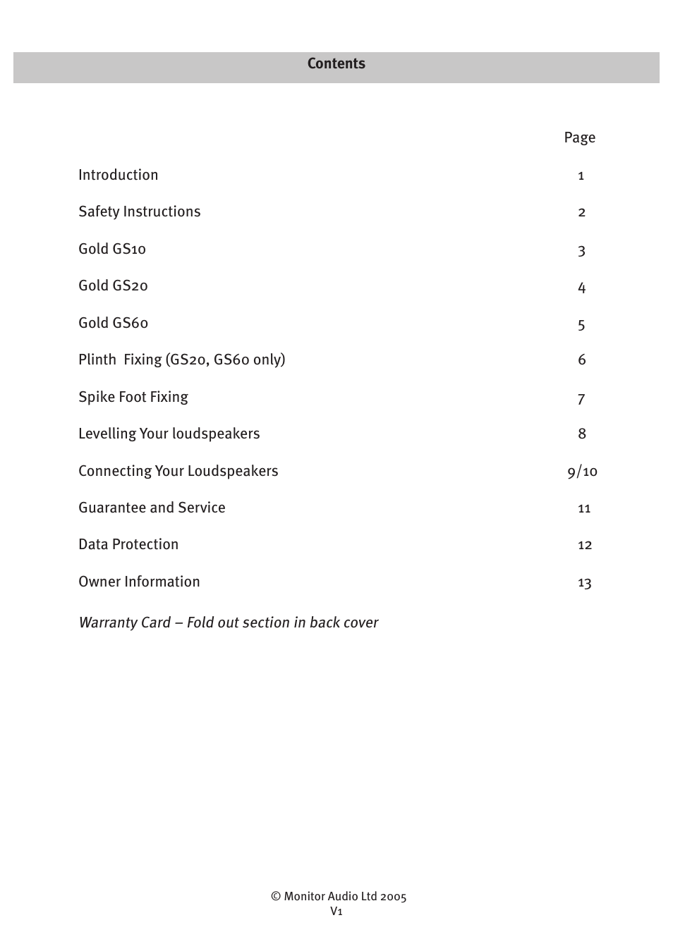 Monitor Audio GS60 User Manual | Page 2 / 16