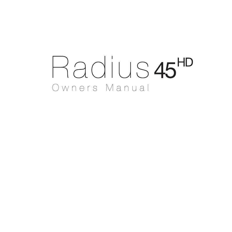 Monitor Audio RADIUS 45 User Manual | 16 pages