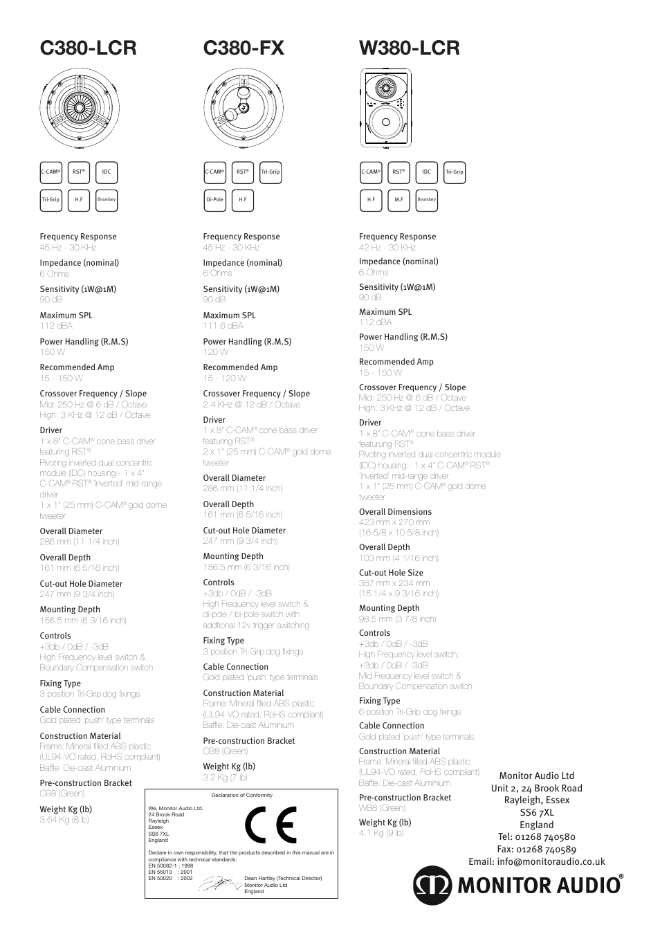 C380-fx | Monitor Audio 300 User Manual | Page 4 / 4