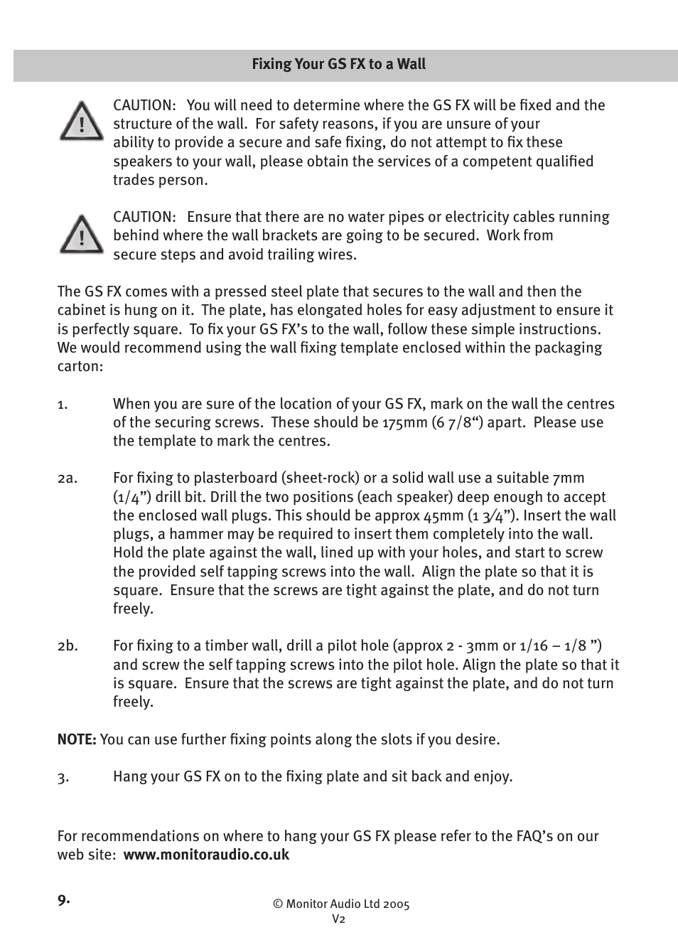 Monitor Audio GOLD SIGNATURE GS FX User Manual | Page 11 / 16